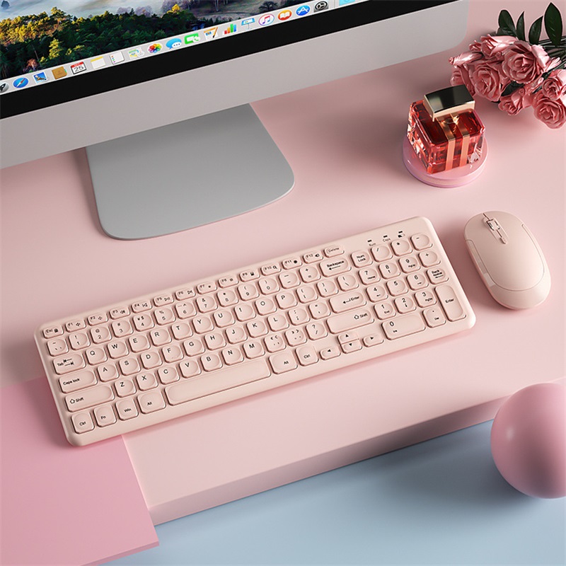 Pc Gaming Pink - Moda Kablosuz Klavye ve Fare Kombinasyonu
