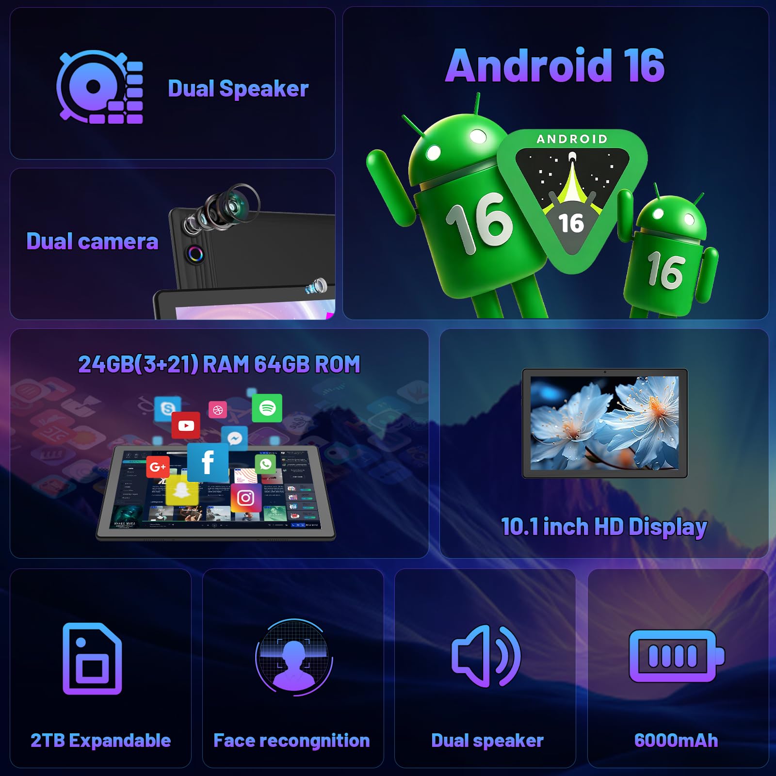 10.1 İnç Android 16 Tablet Pak - Dual Monitor Arm incelemesi ve fiyatı