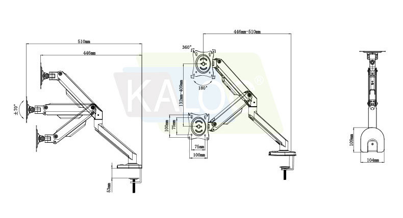 D200 2-9kg ergonomik çift koll - Dual Monitor Arm incelemesi ve fiyatı